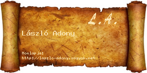 László Adony névjegykártya